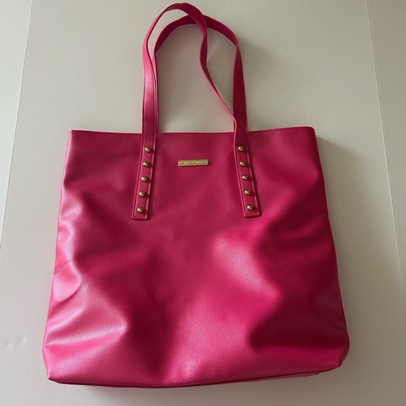 Juicy Couture Faux Leather Pink oversized overnight everyday carry all tote bag - Picture 3 of 11